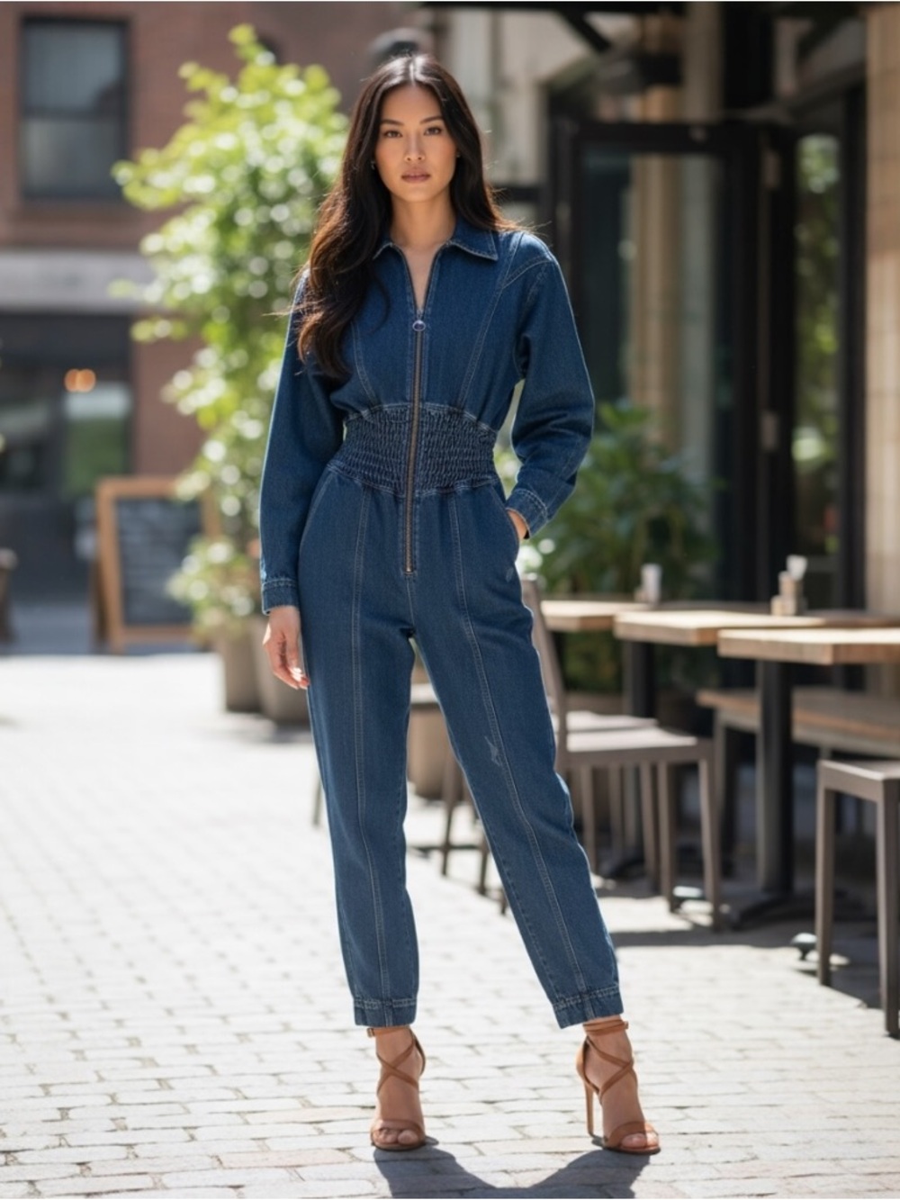 NWT Retrofete Savannah Denim Jumpsuit Size M $595.00